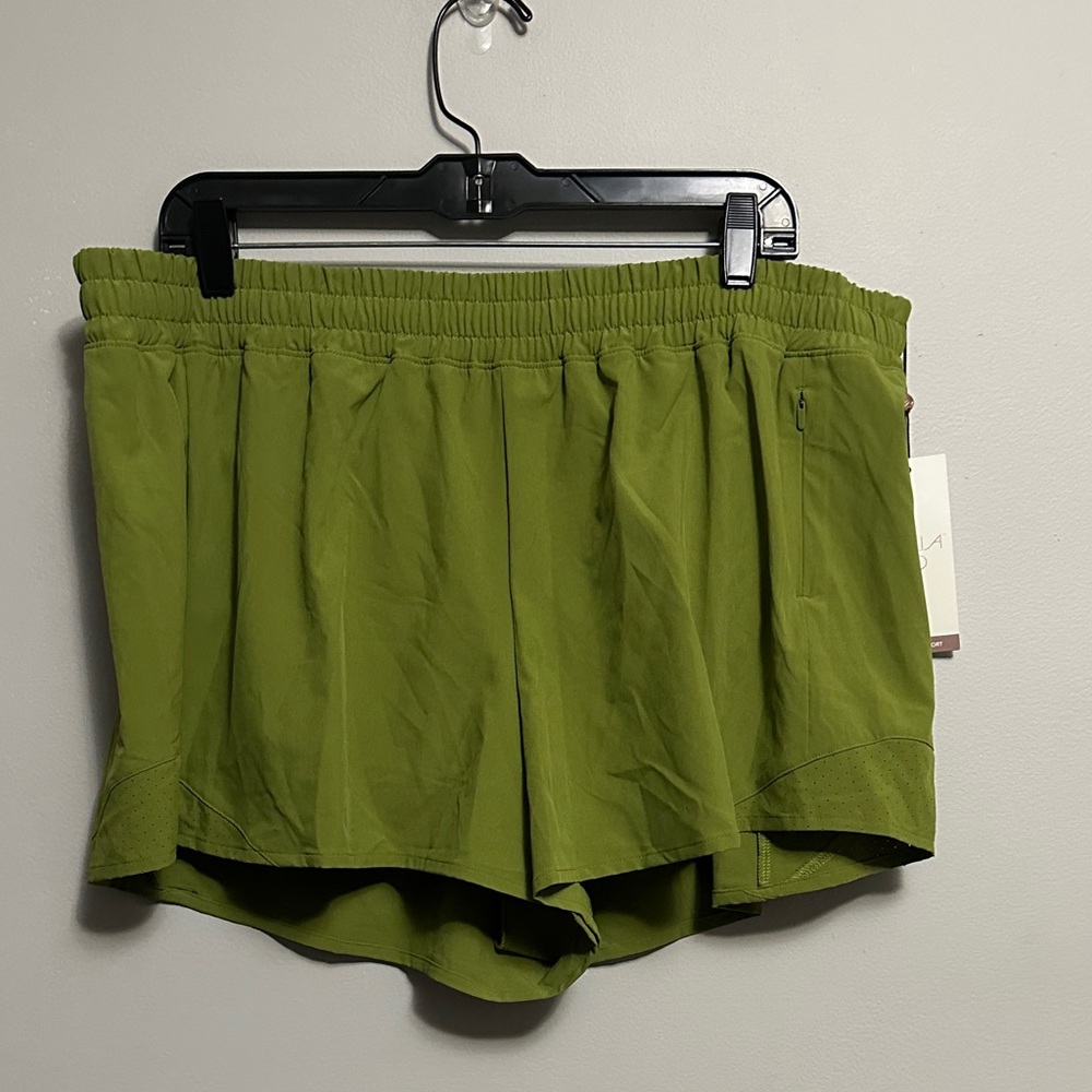 Calia Mid Rise Infinity shorts Olive Green Athletic Shorts Relaxed 3” inseam XL - Picture 2 of 6